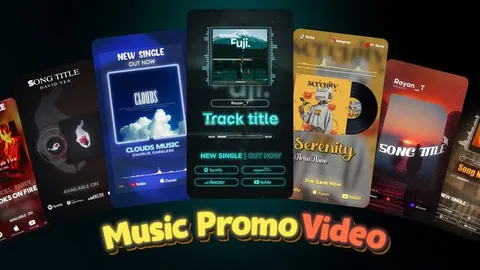 Music release visuals adapted for vertical stories and social posts